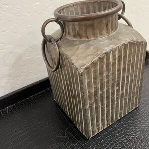 Taylor Textured Metal Vase with Handles